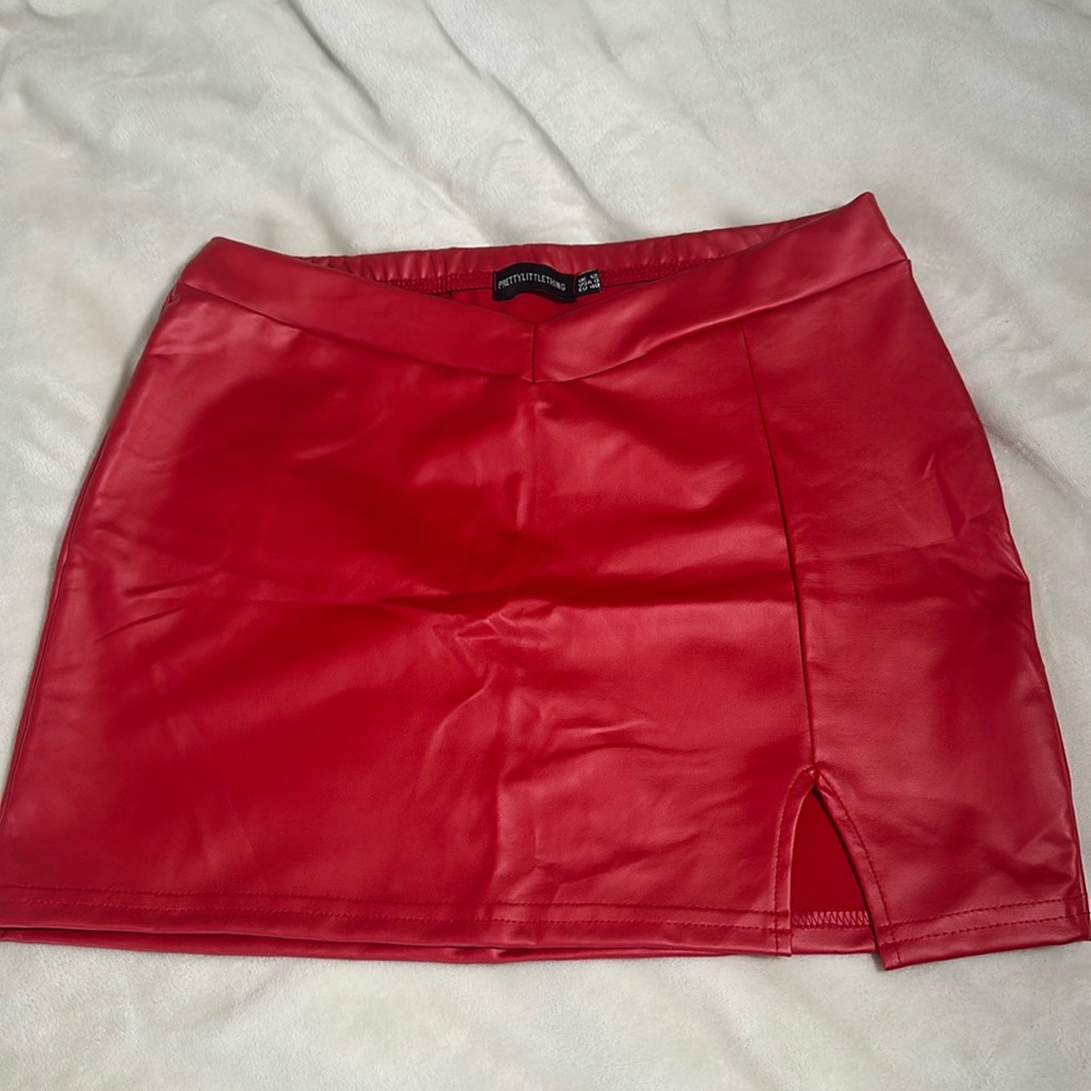 PrettyLittleThing Red Mini Skirt